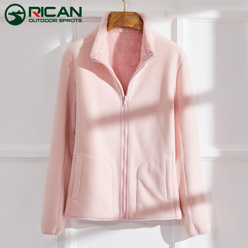 Coral fleece fleece jacket men and women autumn and winter thick double-sided velvet stormtrooper underwear cardigan grain fleece jacket oversized