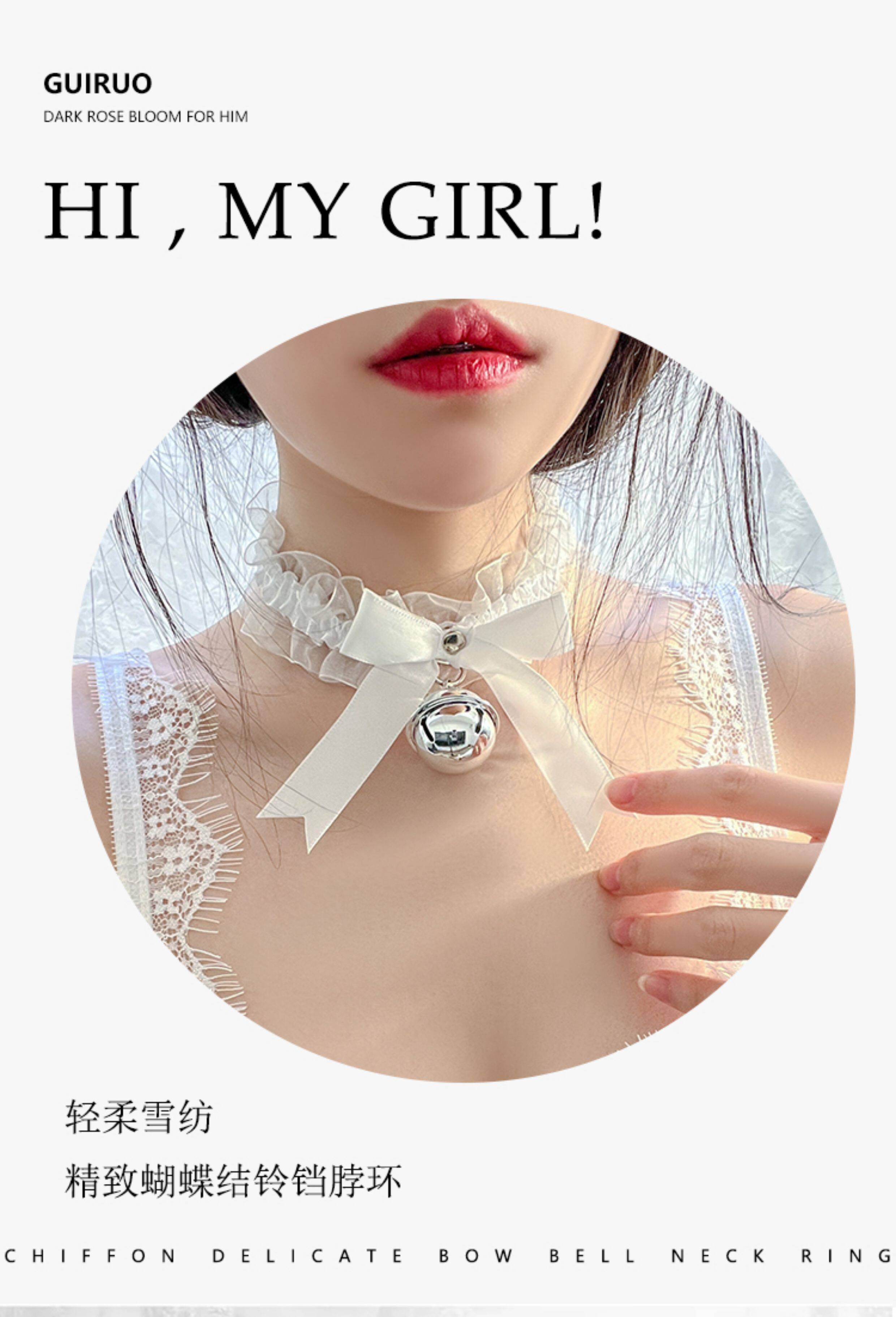 Нижнее белье аксессуары 叮铃~叮铃~软妹蕾丝铃铛项圈可爱少女甜美性感蝴蝶结choker洛丽塔