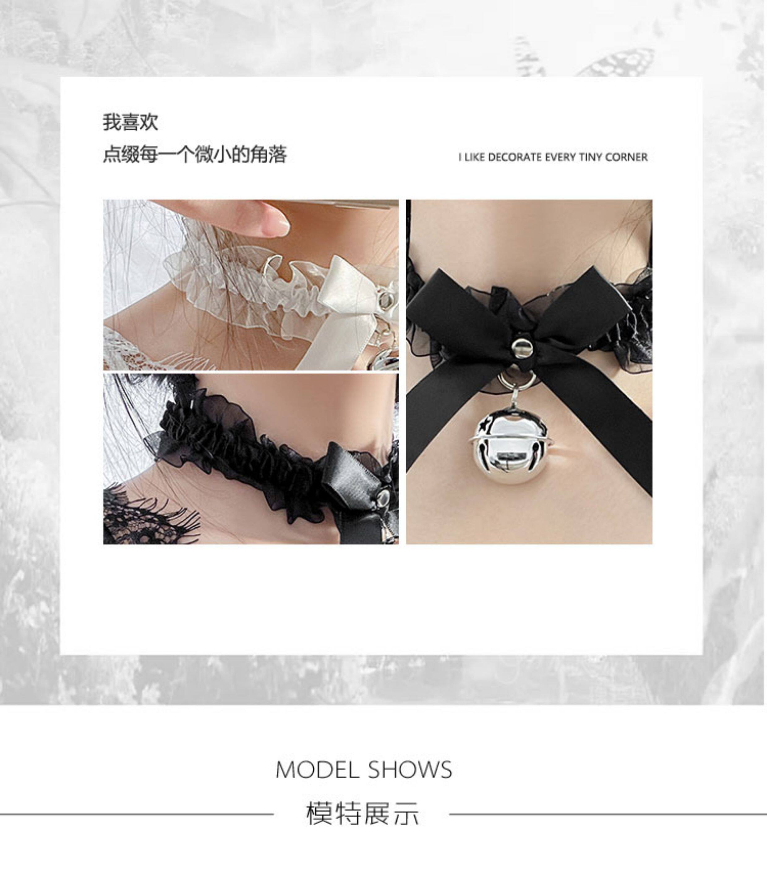 Нижнее белье аксессуары 叮铃~叮铃~软妹蕾丝铃铛项圈可爱少女甜美性感蝴蝶结choker洛丽塔