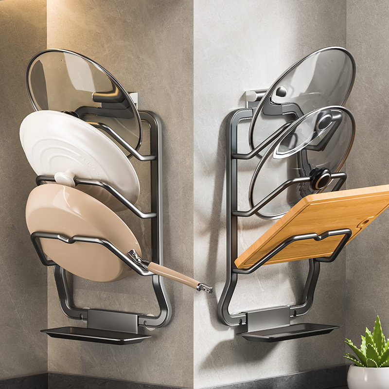 Kitchen Shelving Cover Shelf Free of perforated wall-mounted lid accommodating shelf Space aluminum walls Leachate chopping boards-Taobao