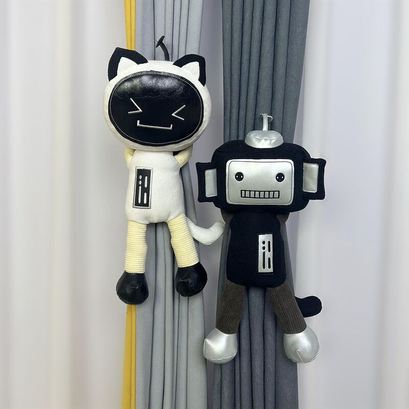 New Trendy Cartoon Curtain Tiebacks for Children's Room, Space Cat, Robot Monkey Tiebacks, Creative Decorations for Children's Room