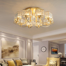 European crystal ceiling lamp new light luxury living room lamp simple modern bedroom restaurant creative American led lamp