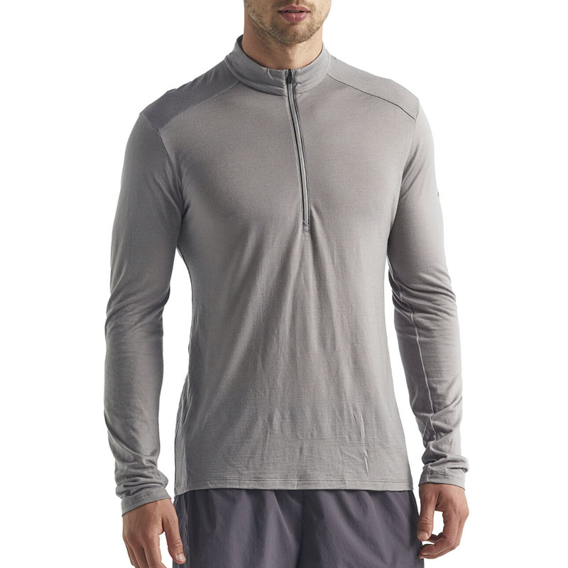 Melinu Wool Men T-Shirt Semi-Pull Chain Large Size Scale Collar Rock Climbing Super Light Mountaineering Hiking Summer Resiliency Training