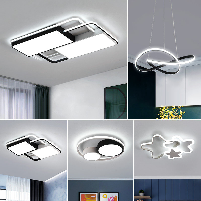 Lamp Package Combo Modern Minima LED Ceiling Lamp Super Bright Triple Room Two Hall 2019 New Living Room Chandelia