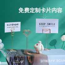 Nordic message clip iron ornaments vertical custom cute price desktop gold note card postcard photo holder