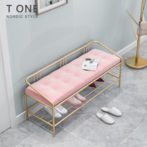 Nordic entry door changing shoes stool Soft bag cushions Home doorways Genguan Shoes Cabinet Light Lavish Clothing Shop Wearing Shoes