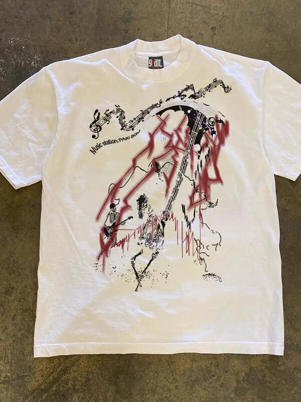 Earn Money to Buy a Sports Car. Pure Cotton 300g Niche Dark Punk Style Short-Sleeved T-Shirt, Subculture American High Street Top