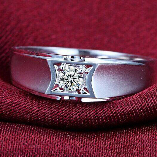 Fukuxing white 18K men proposed marriage men diamond ring custom atmospheric men ring