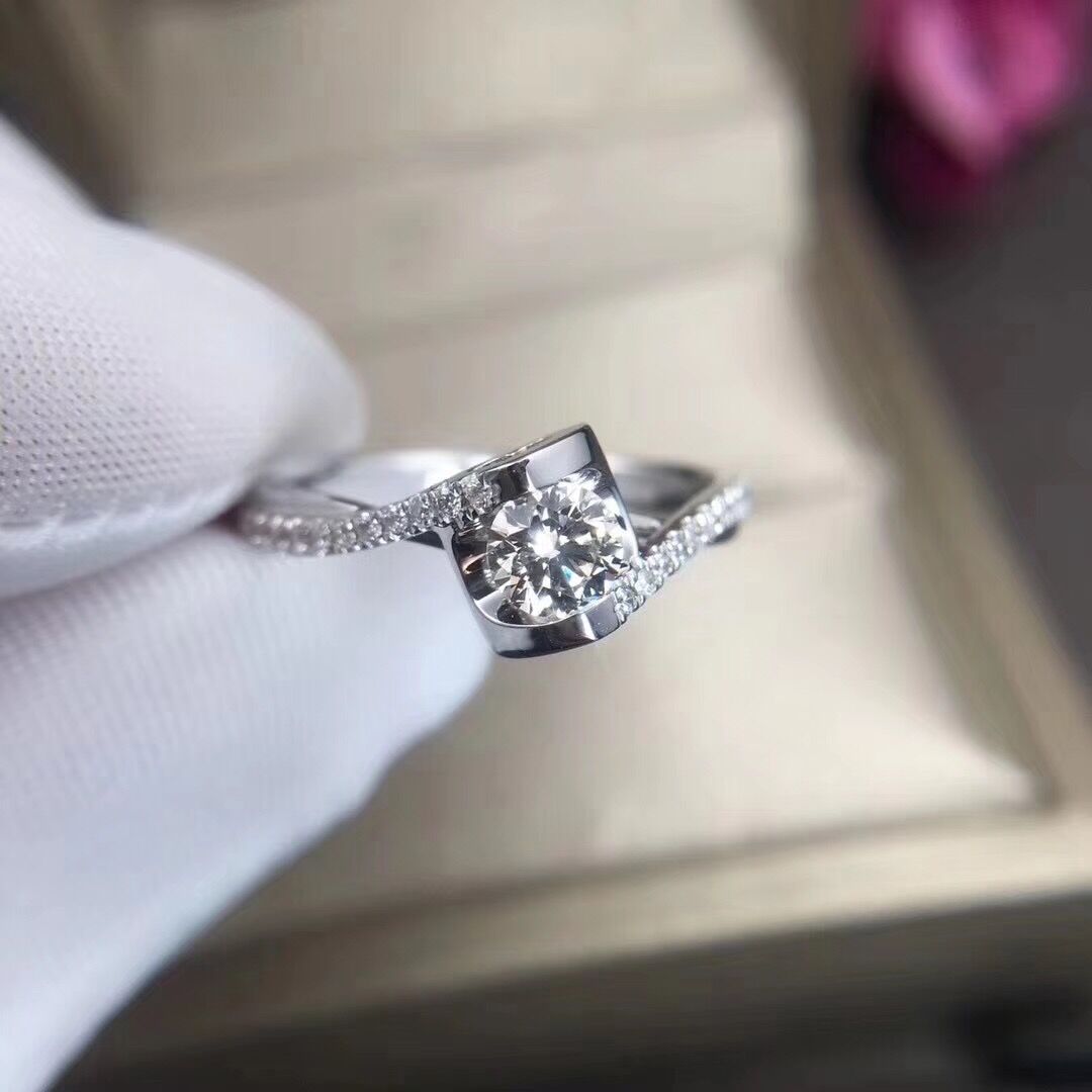 Foodie 1 carat 50 70 points 18K gold platinum drill ring wedding courting wedding ring custom diamond ring