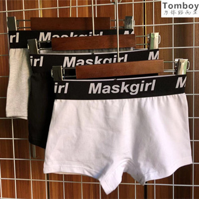 lest handsome T pure cotton neutral student t wide side pure color tide card Four corners flat corner triangle large size lady underpants