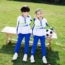 School uniforms for primary and middle school students for spring and autumn clothes kindergarten garden clothes autumn china blue and white childrens class uniform color sports suit