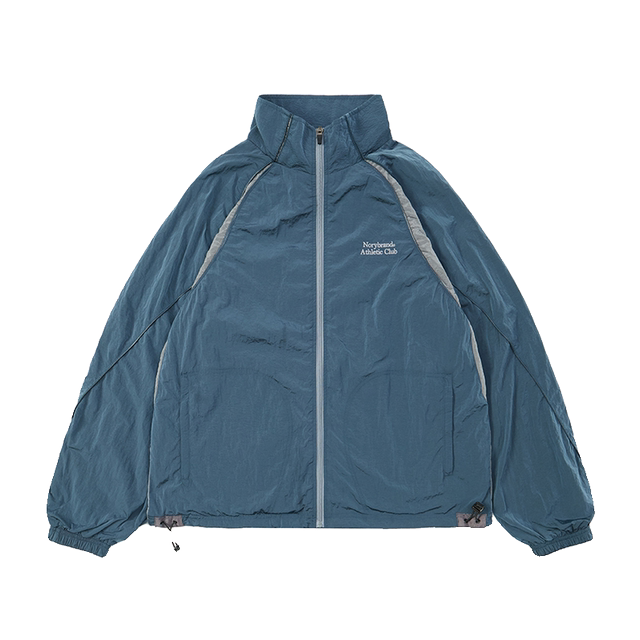 NORYBRAND24SS ກິລາກາງແຈ້ງ arc splicing light metal wire fabric windbreaker stand collar casual jacket