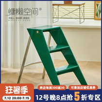 Japanese home ladder transparent acrylic portable telescopic folding ladder multifunctional set with three-step pedal herringbone ladder