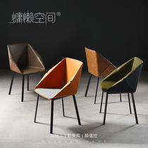 Nordic modern simple chair light luxury backrest makeup chair wrought iron dining chair restaurant reception negotiation table chair stool