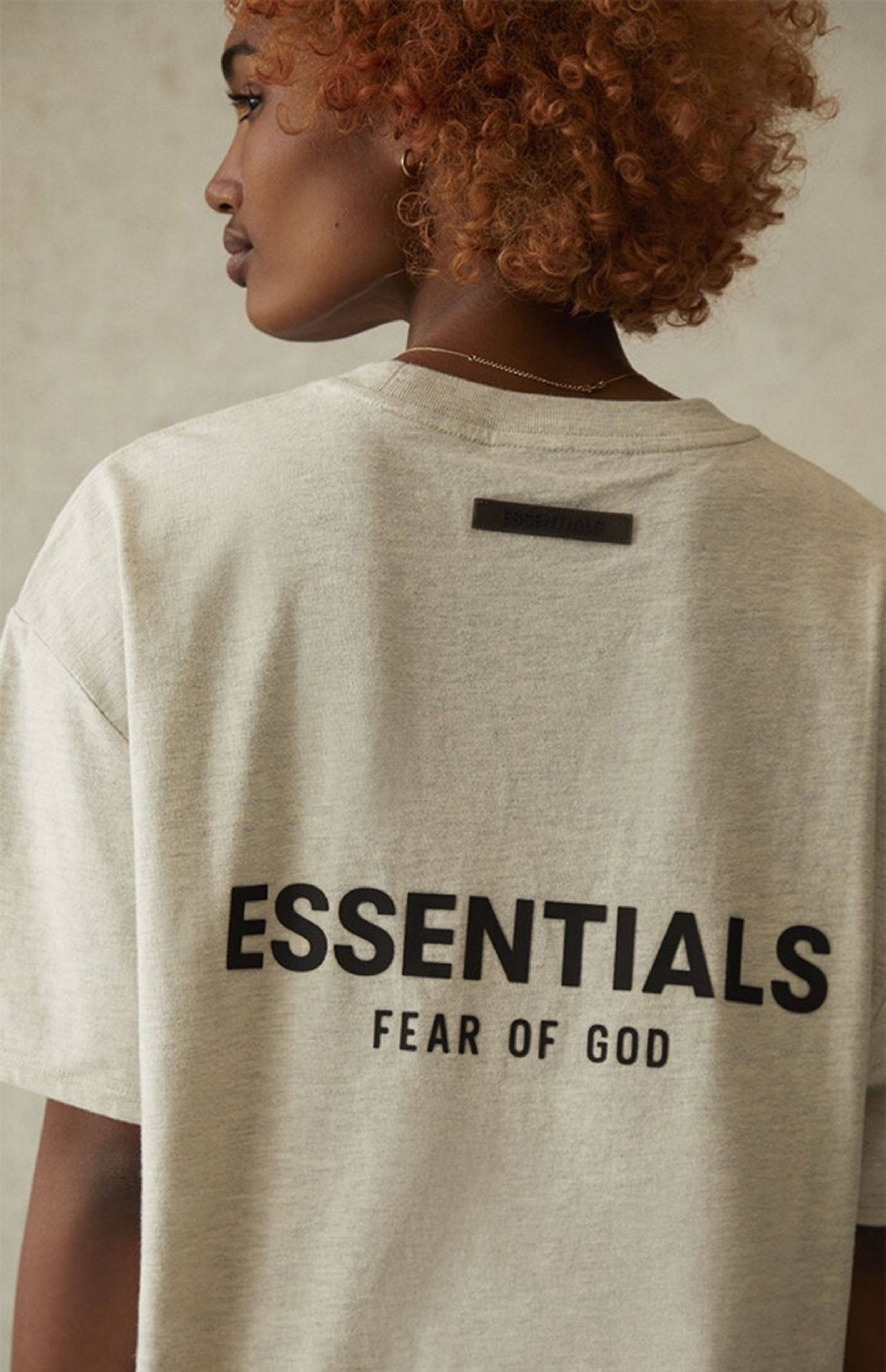 Имеется в наличии высококачественный товар Fear of God FOG Essentials 21ss за письмо logo короткий рукав Футболка мужской, essentials fog fear of god 