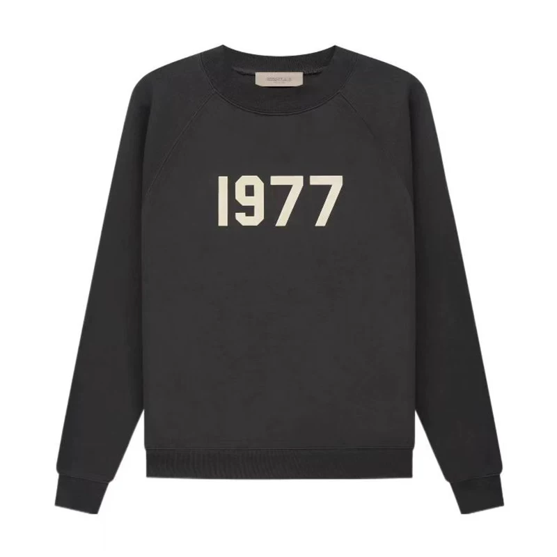 Подлинный свитер с флоком Fear of God Essentials 22SS 1977 цифровой флокинг пуловер + бархатный свитшот