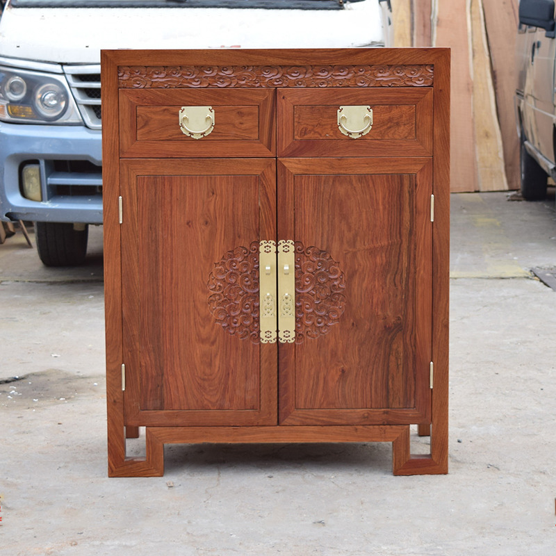 Hedgehog Purple Sandalwood Shoes Cabinet Flowers Pear Wood Xuanguan Cabinet New Chinese Red Wood Furniture Containing Cabinet Full Solid Wood Xiang Yunwan Dining Cabinet