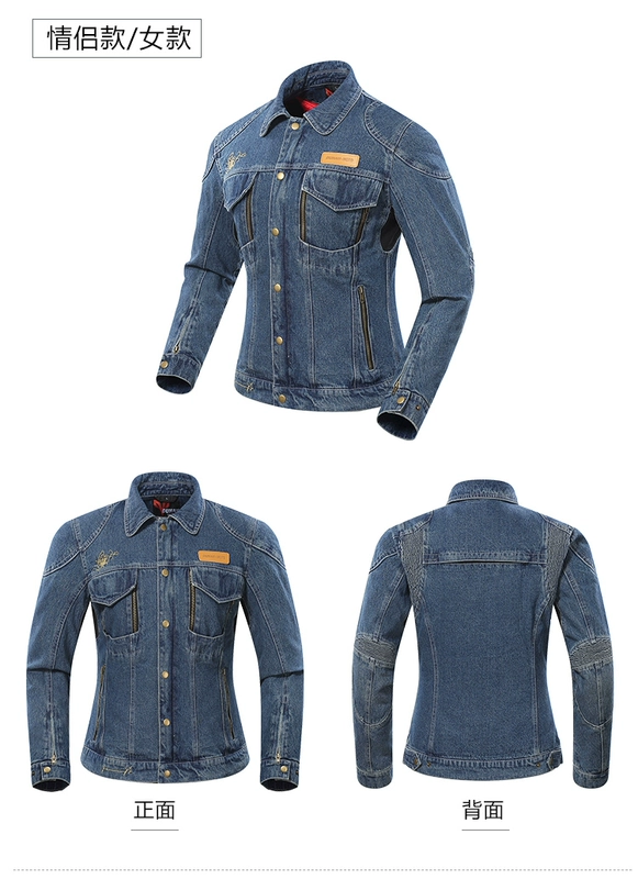 Duhan đi xe máy quần áo nam và nữ xe máy denim áo khoác đua phù hợp với bốn mùa quần áo chống ngã xe máy - Xe máy Rider thiết bị