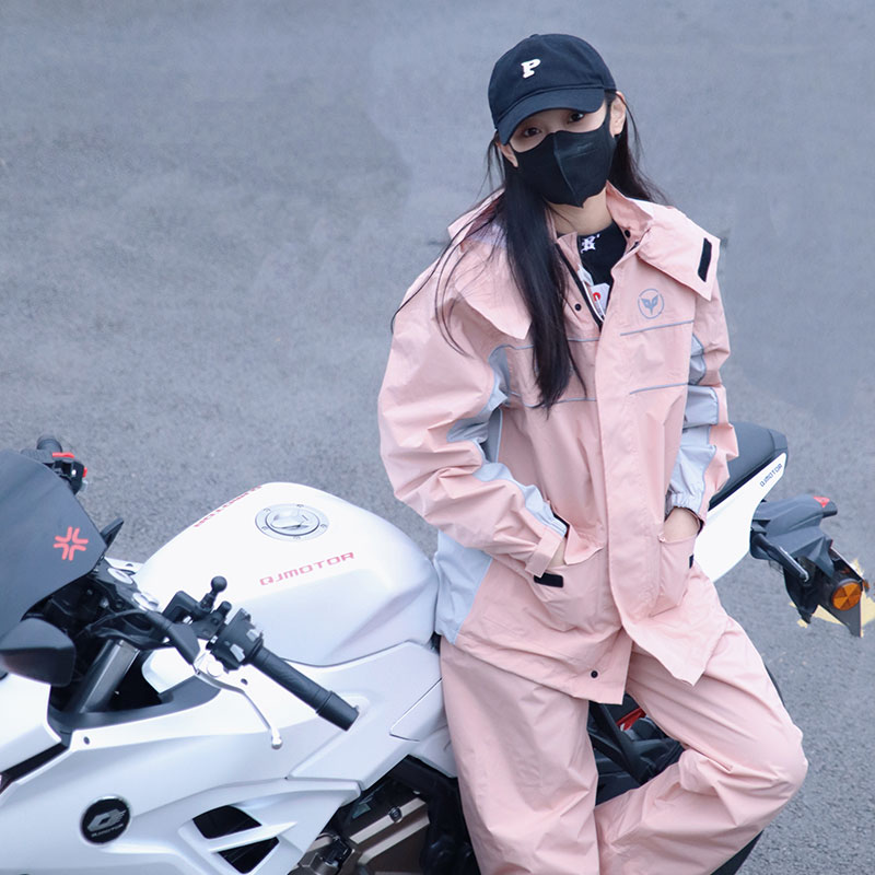 Duhan Motorcycle Raincoat Electric Car Long section Anti-rainstorm riding Mormon Reflective Split Raincoat Woman-Taobao