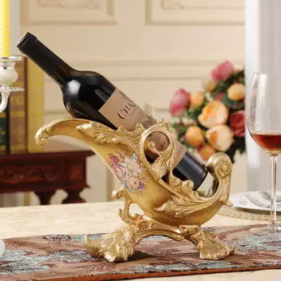 European-style luxury home wine rack ornaments court retro decorations creative resin wine rack wedding gifts
