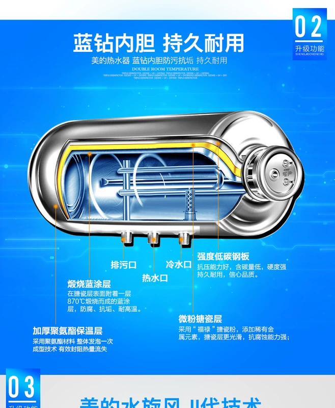Bình nước nóng Midea / Midea F60-15A3 (HI) Phòng tắm nhà tắm Bình trữ nước loại 60 lít
