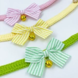 Чокер ручной работы, плетеный шарф с бантиком, мягкий колокольчик, милый кролик, аксессуар, кот