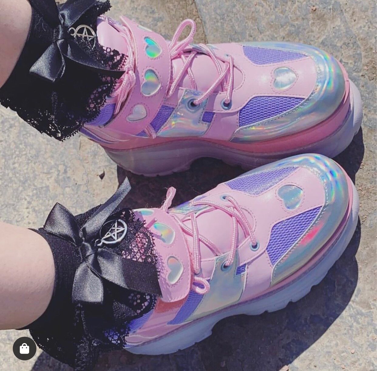 ()sugar thrillz Harajuku girls super laser taro purple platform shoes