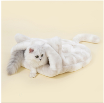 Plush cat sleeping bag cat litter warm windproof lock wet cleaning convenient and strong sense of security
