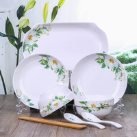 Wild Lily 2 миски, 2 тарелки, 2 ложки, 2 палочки для еды, 1 рыбная тарелка