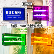 Door sign light box glowing Billboard ins nail shop neon acrylic double-sided outdoor signboard custom made