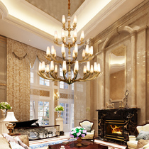 Atmospheric all - copper chandelier Lights Lights Lights Duplex luxury villa chandelier