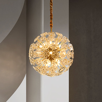 New Red Light Spherical Ball Personality Lightness Lightweight Modern Crystal Chandler Lighting Restaurant Lighting Lighting