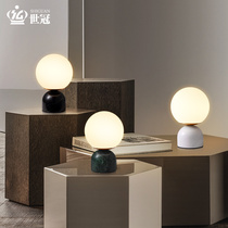World Crown Marble Small Table Lamp Modern Simplicity Joins Wind Living Room Bedroom Bedside Table Lamp Art Book House Small Night Light