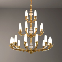 The atmospheric all - copper chandelier Lighting room lamp copper lamp duplex stairs lamp villa chandelier