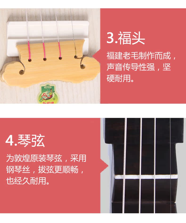 Đôn Hoàng 琵琶 572 / 572M Ruyi đầu hoa mẫu đơn màu gỗ mun người lớn trẻ em nhạc cụ mới bắt đầu chơi - Nhạc cụ dân tộc tấu sáo