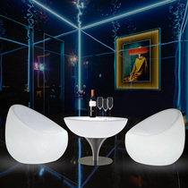 Promotion leisure luminous sofa chair Simple hotel table chair round stool KTV coffee table Bar loose table set furniture