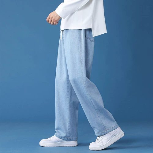 Tide, синие летние брендовые джинсы, осенние штаны для отдыха, свободный прямой крой