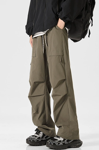 Мужские осенние штаны, дорожный парашютист для отдыха, на шнурках, свободный прямой крой