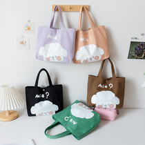 Early spring canvas bag Hand bag lunch box Bento bag birth inspection with baby baby hand bag female student ipad small cloth bag summer