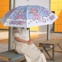 milkjoy new Bang bang sun umbrella Girl heart ins wind and rain umbrella Japanese cute rain dual-use vinyl parasol