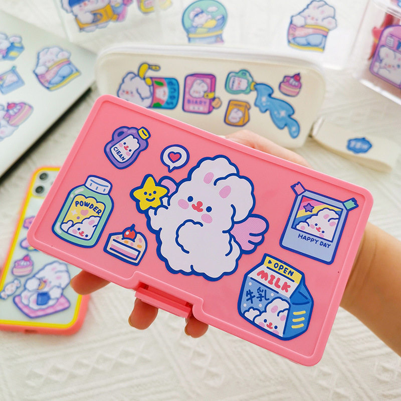 milkjoy rabbit transportable stickers Korea ins wind cute diy without mark tablet protective film hand ledger material