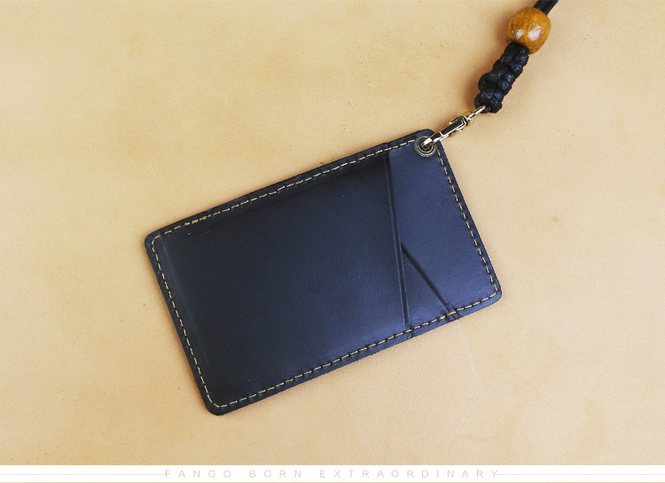 Thẻ da handmade Thẻ da thẻ thẻ xe buýt thẻ gạo treo cổ dây retro tài liệu đặt thẻ phù hiệu thẻ làm việc thủy triều túi bọc thẻ căn cước