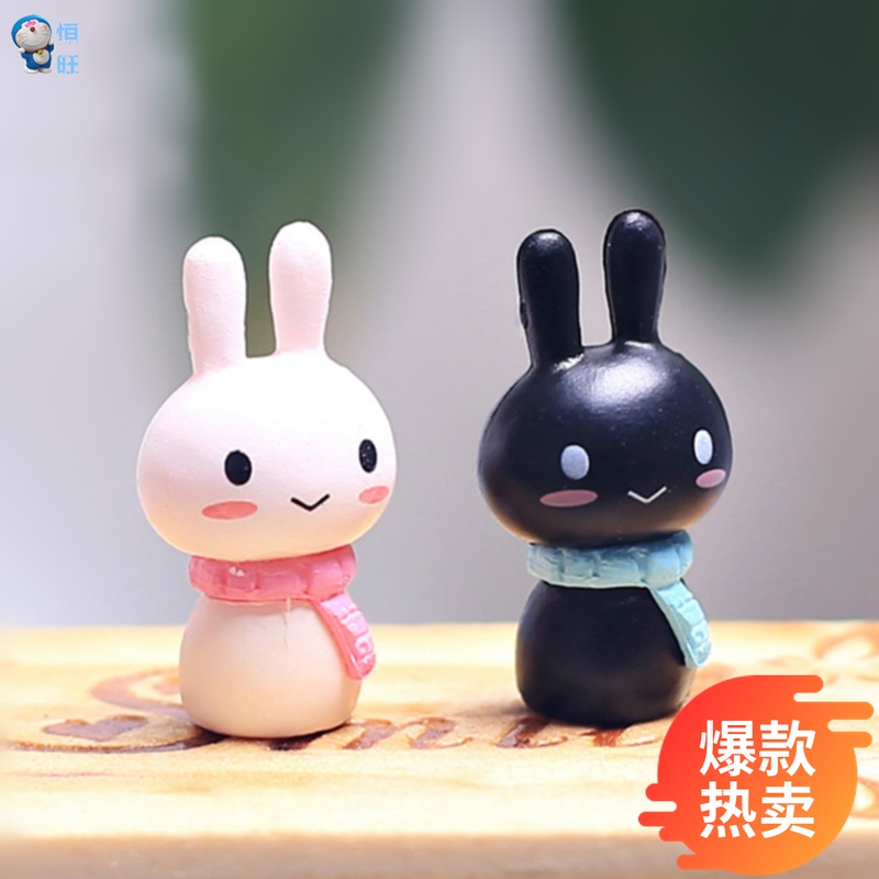 Moss Micro Landscape Multimeat Plant Ornament Small Rabbit Microscape DIY Assembled Potted Plant Swing Piece Scarf Rabbit Paparazzi