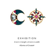 Advanced sense earrings niche design French retro asymmetric cold temperament earrings earrings earrings earrings no ear hole female