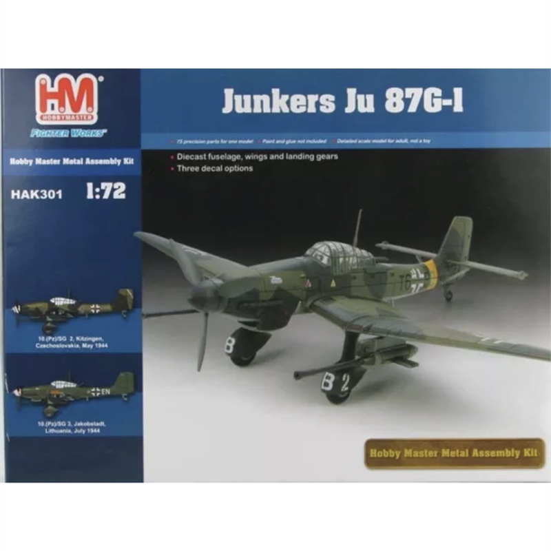 HM Collector 1 72 HAK301 Ju 87G-1 fighter alloy assembly, optional 3 kinds of painting water stickers