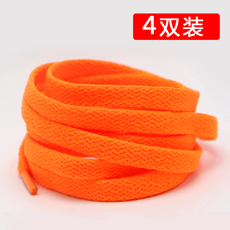 Orange and Tangerine Shoelaces Flat Canvas Sneakers Basketball Shoes Unisex Af1 Air Force One Aj1 White Shoes