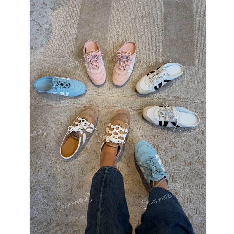 Joyyo/26Ss New Suede Genuine Leather Training Shoes, Color-Blocked Soft-Soled Closed-Toe Slippers, Slip-On Mules for Outdoor Wear Joyyo/26Ss New Suede Genuine Leather Training Shoes, Color-Blocked Soft-Soled Closed-Toe Slippers, Slip-On Mules for Outdoor Wear