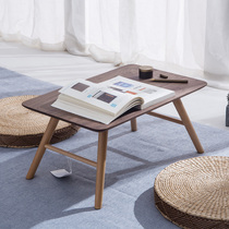 Black Walnut bay window small table Household Kang table All solid wood small coffee table Floor table Low table Japanese Tatami kang table