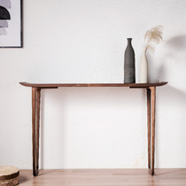North American black walnut solid wood entrance table New Chinese tilt head case Modern simple wooden case Entrance case table bar table