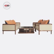 Original Design Work North American Black Walnuts Brief Solid Wood Trio Position Sofa Composition New Chinese Living Room Extremely Brief